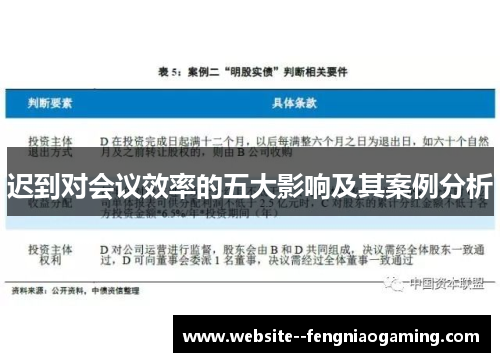 迟到对会议效率的五大影响及其案例分析